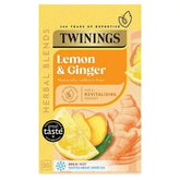 Twinings Lemon & Ginger 20 Tea Bags 30g (Case of 4)  Adomoo